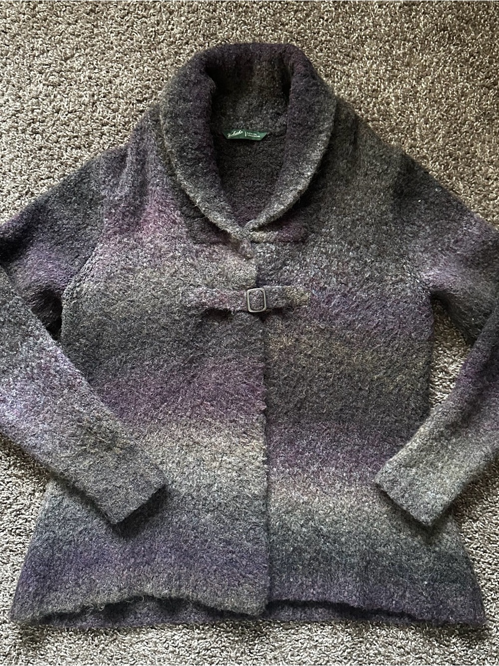 Vintage Woolrich Space Dye Shawl Cardigan Sweater Size L - Picture 6 of 9